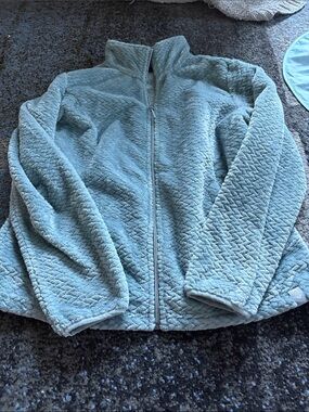 Free Country Light Blue Quilted Teddy Jacket with Zip